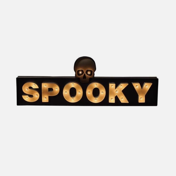 NEW IN BOX Bethany Lowe Halloween SPOOKY Skeleton Marquee Sign - Picture 1 of 2
